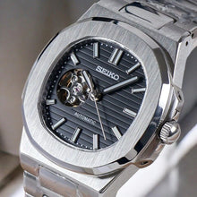 Seiko Mod Nautilus "Open Heart Black"