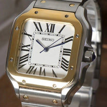 Seiko Mod Santos "Two Tone Gold & Steel"
