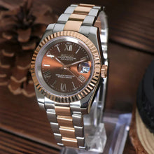 Seiko Mod Datejust "Two-Tone Rose Gold Chocolate Roman"