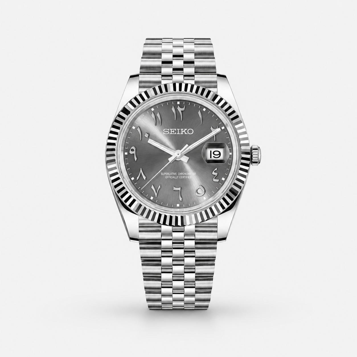 Seiko Mod Datejust "Arabic Grey"
