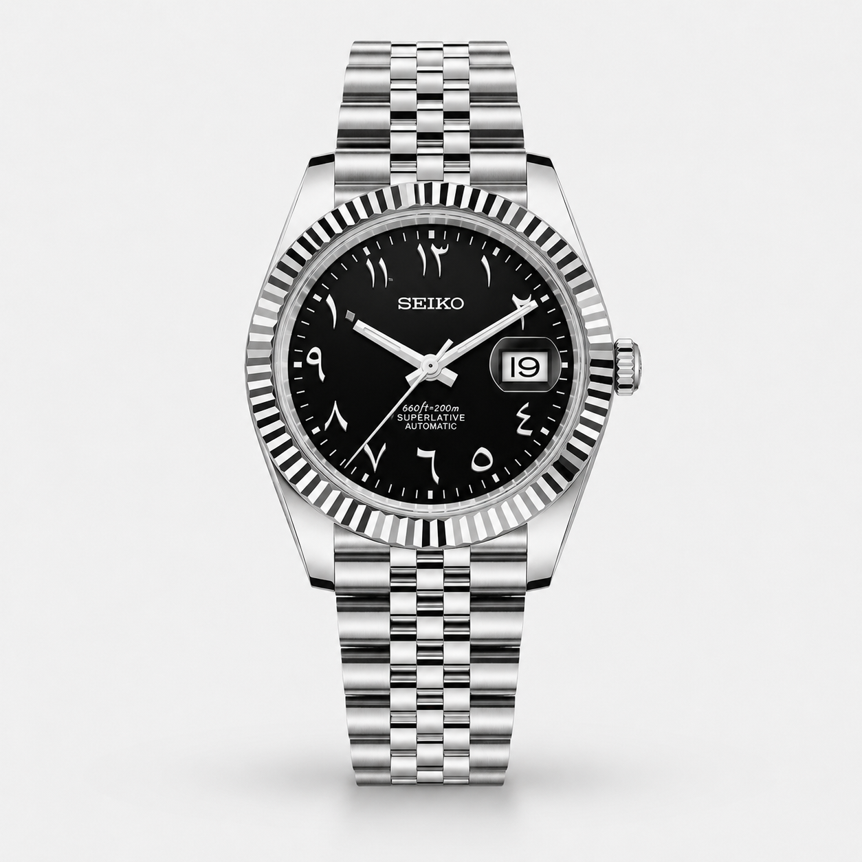 Seiko Mod Datejust "Black Arabic"