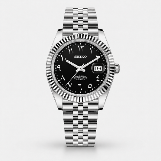 Seiko Mod Datejust "Black Arabic"