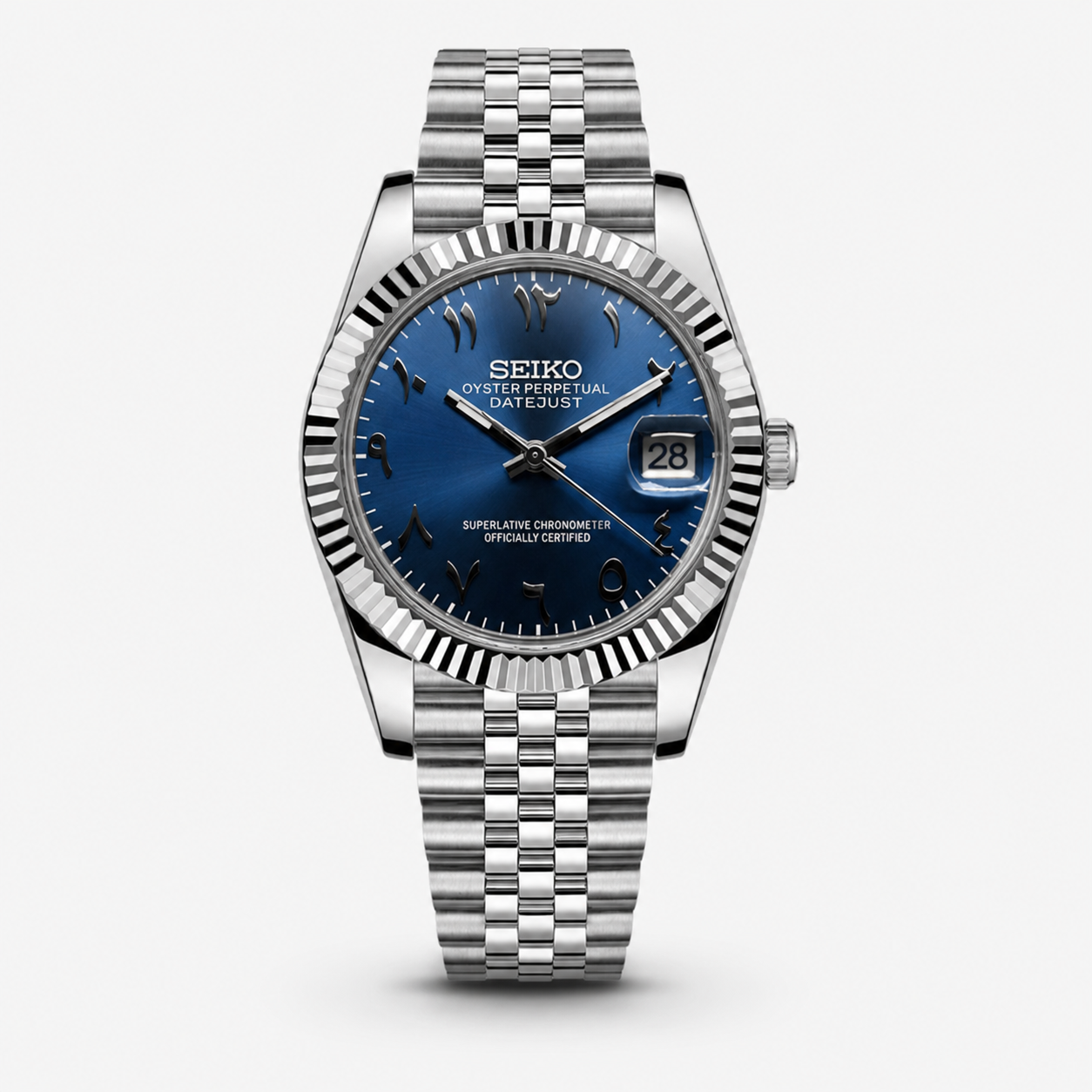 Seiko Mod Datejust "Navy Blue Arabic"