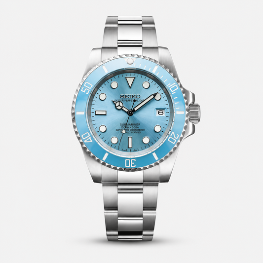 Seiko Mod Submariner "Baby Blue"