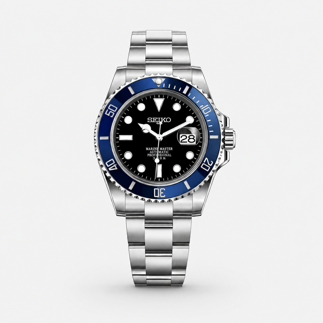 Seiko Mod Submariner "Blue Black"