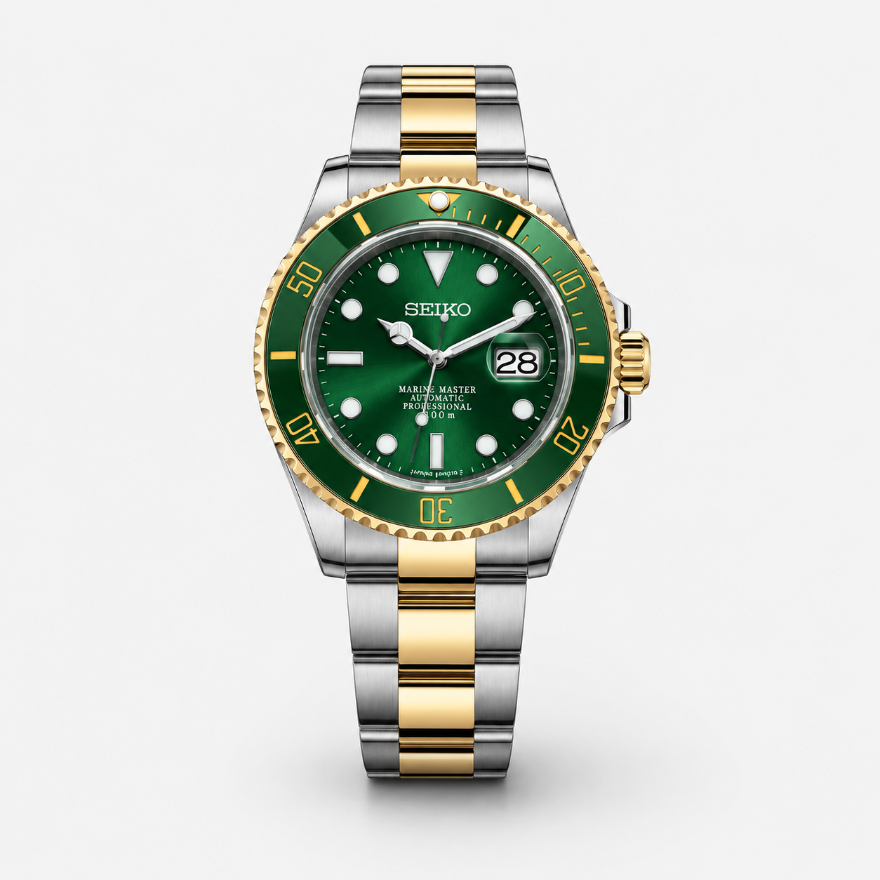 Seiko Mod Submariner "Two Tone Green"