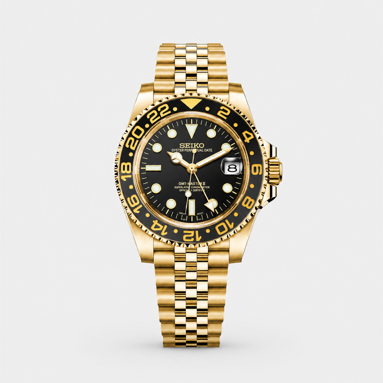 Seiko Mod GMT MASTER II "Gold/Black"