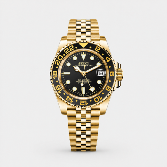 Seiko Mod GMT MASTER II "Gold/Black"