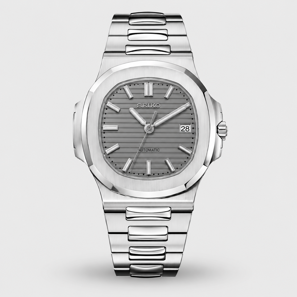Seiko Mod Nautilus "Silver Grey"