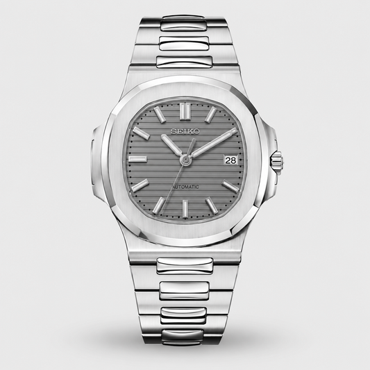 Seiko Mod Nautilus "Silver Grey"
