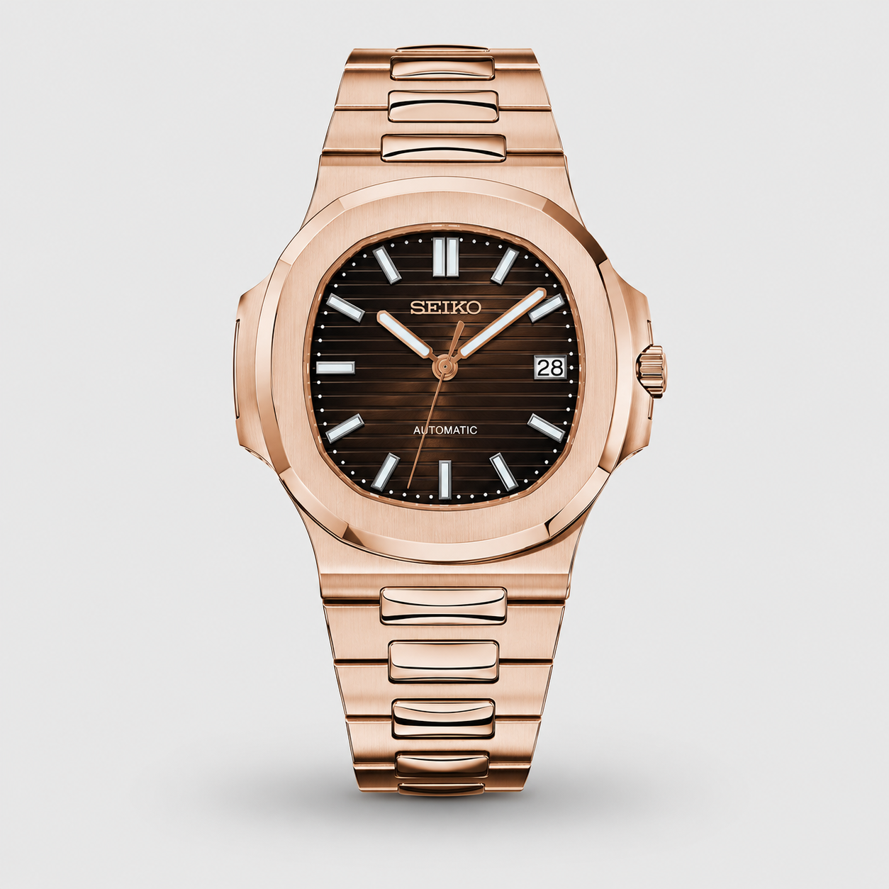 Seiko Mod Nautilus "Rose Gold Chocolate"