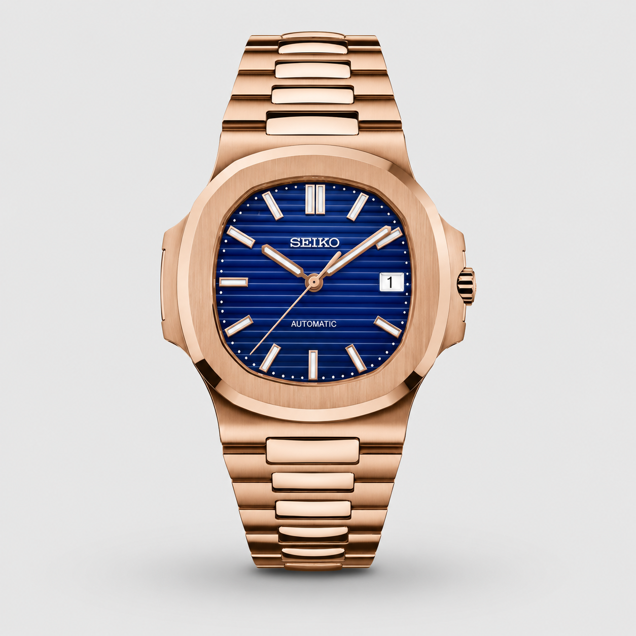 Seiko Mod Nautilus "Rose Gold Ocean Blue"