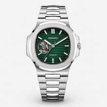 Seiko Mod Nautilus "Open Heart Green"