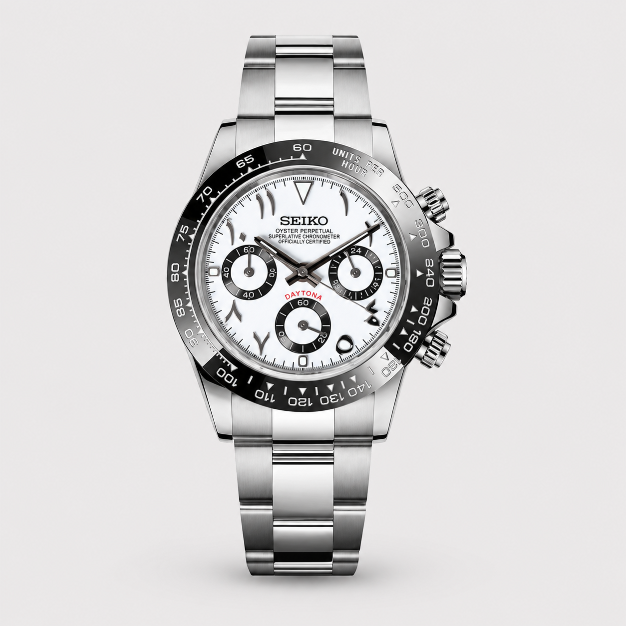 Seiko Mod Daytona "Arabic Ceramic White"