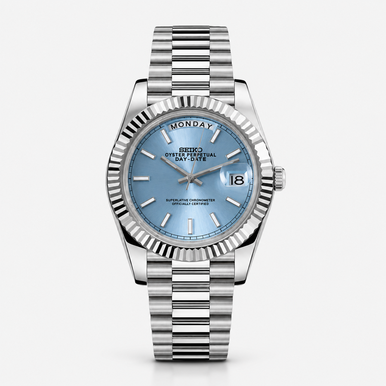 Seiko Mod Day-Date "Ice Blue"