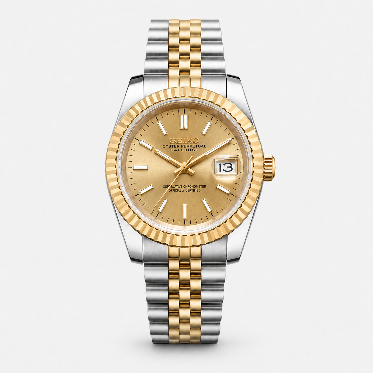 Seiko Mod Datejust "Two-Tone Gold"