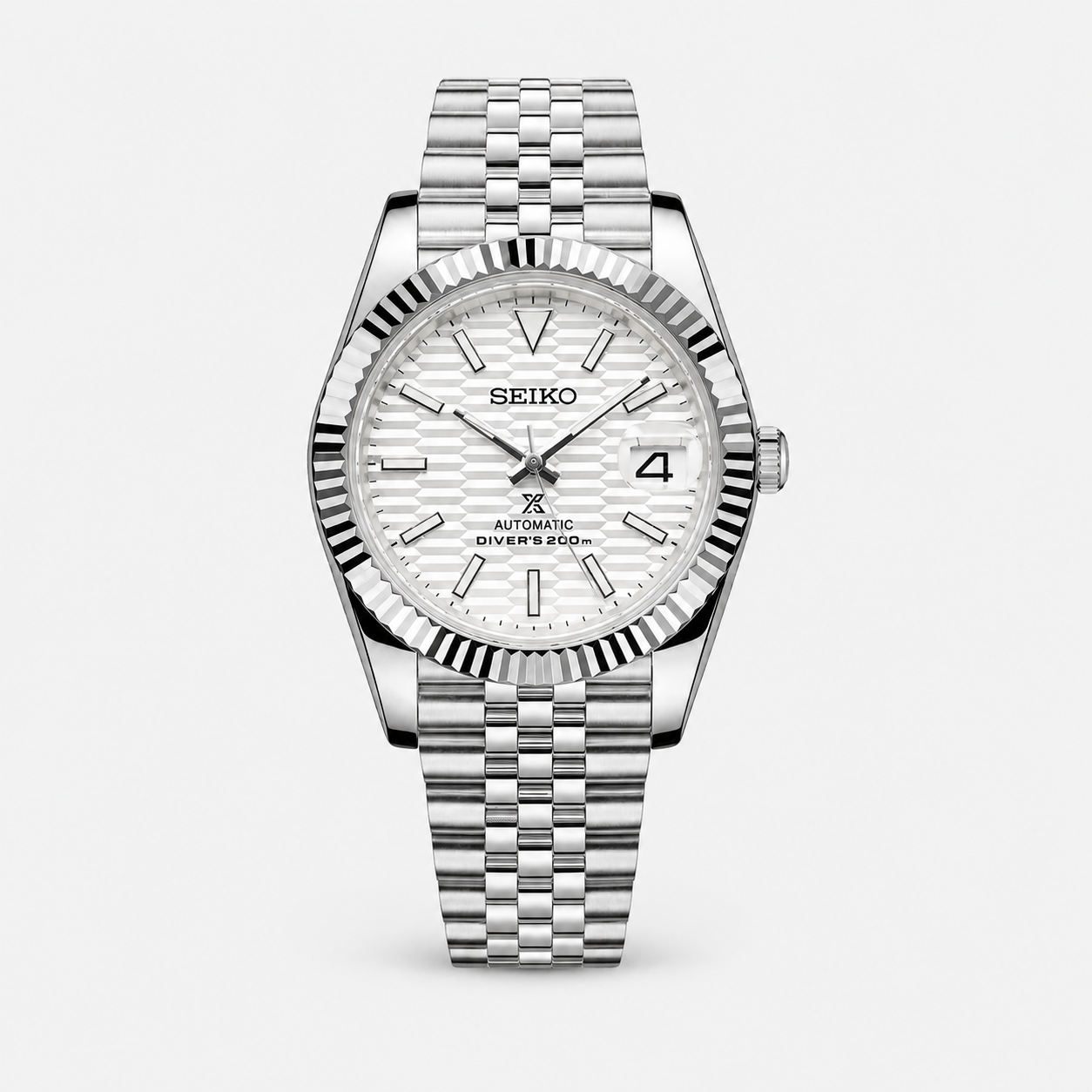 Seiko Mod Datejust "Textured White"