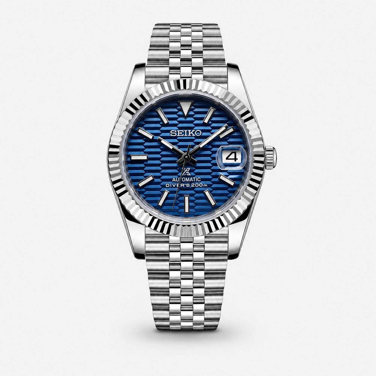 Seiko Mod Datejust "Textured Blue"