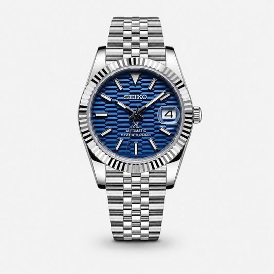 Seiko Mod Datejust "Textured Blue"