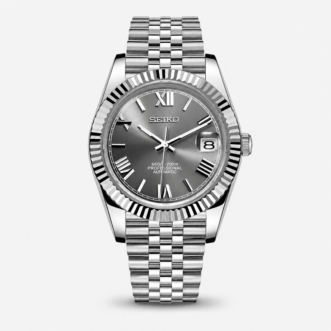 Seiko Mod Datejust "Grey Roman"