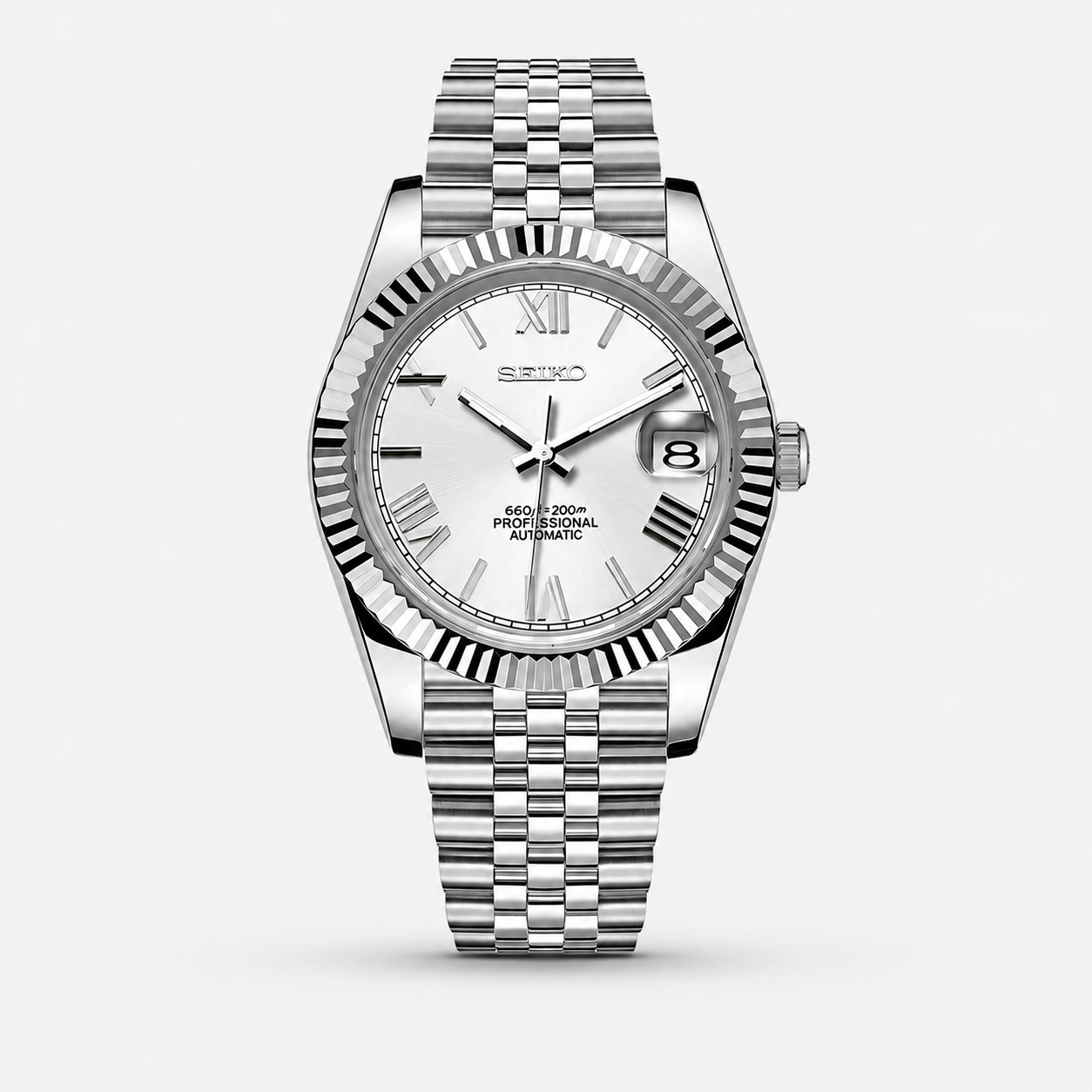Seiko Mod Datejust "White Roman"