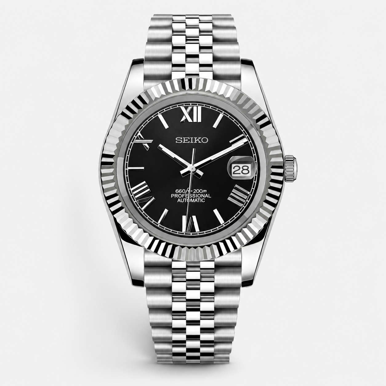Seiko Mod Datejust "Black Roman"