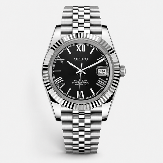 Seiko Mod Datejust "Black Roman"
