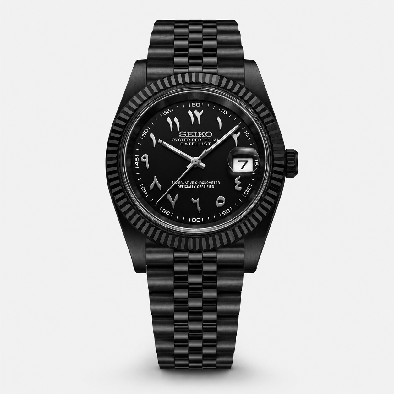 Seiko Mod Datejust "Arabic Black"